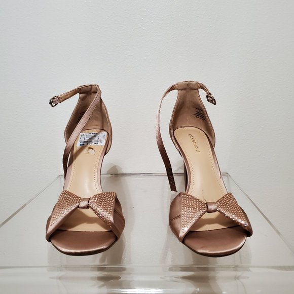 Max Studio Rorima2 Nude Blush Bow Ankle Strap Heel - Picture 3 of 5